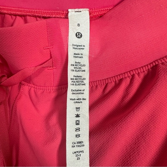 Lululemon LW7CPYS License To Train High Rise Shorts Pink 4” Inseam Size 8 - Picture 9 of 13